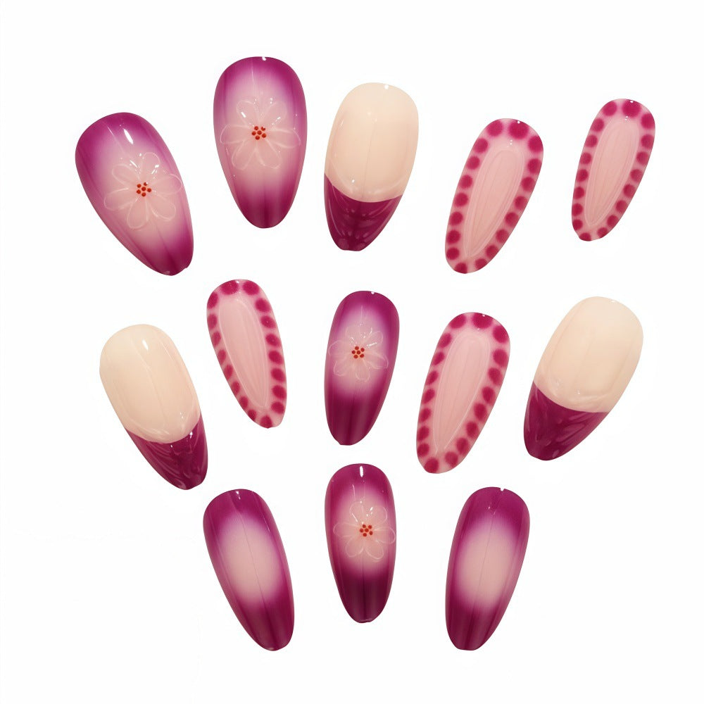 Elegant Artificial Nails with Floral Patterns Bowlift