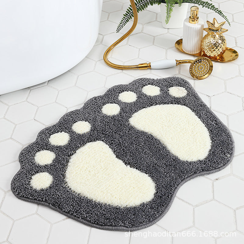 Plush Footprint Bath Mat