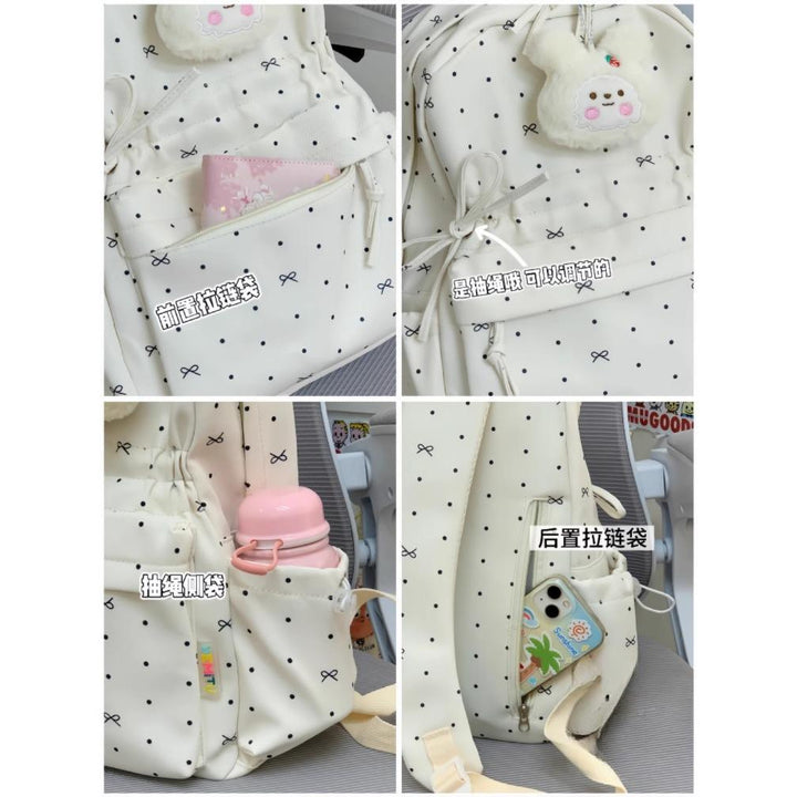 Stylish Polka Dot Casual Backpack Bowlift