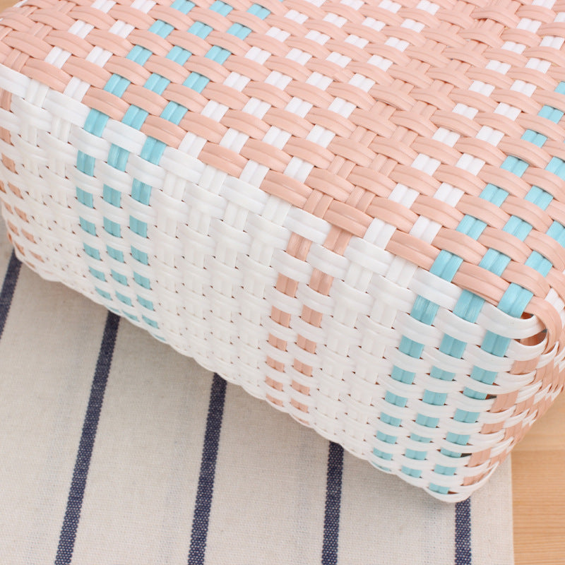 Handmade straw bag with colorful stripes Bowlift