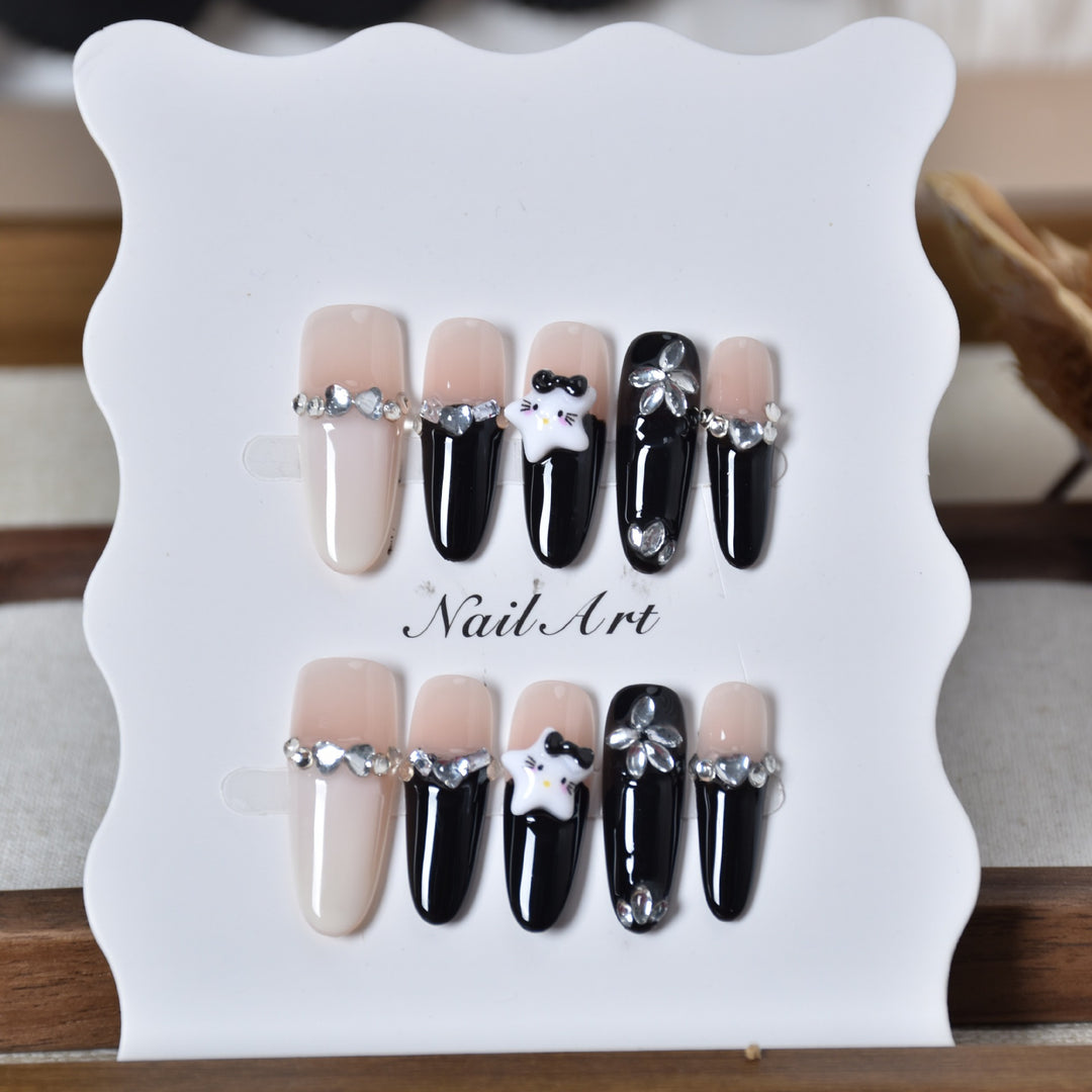 Decorative Animal Print Press-On Nail Set Bowlift