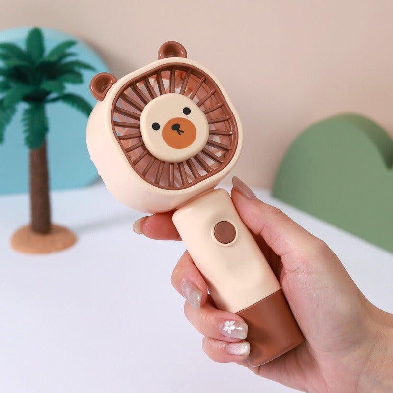 Unisex Portable Hand Fan in Cute Bear Pattern Bowlift