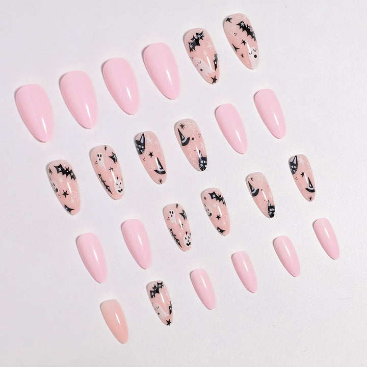 Artistic Halloween-Themed Press-On Nail Design Bowlift