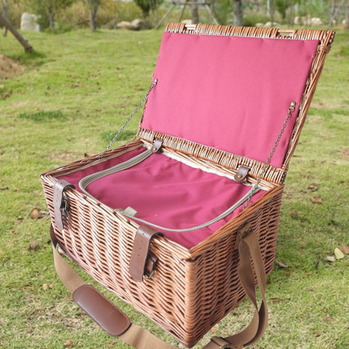 Women’s picnic basket with decorative lattice pattern and practical folding lid Bowlift