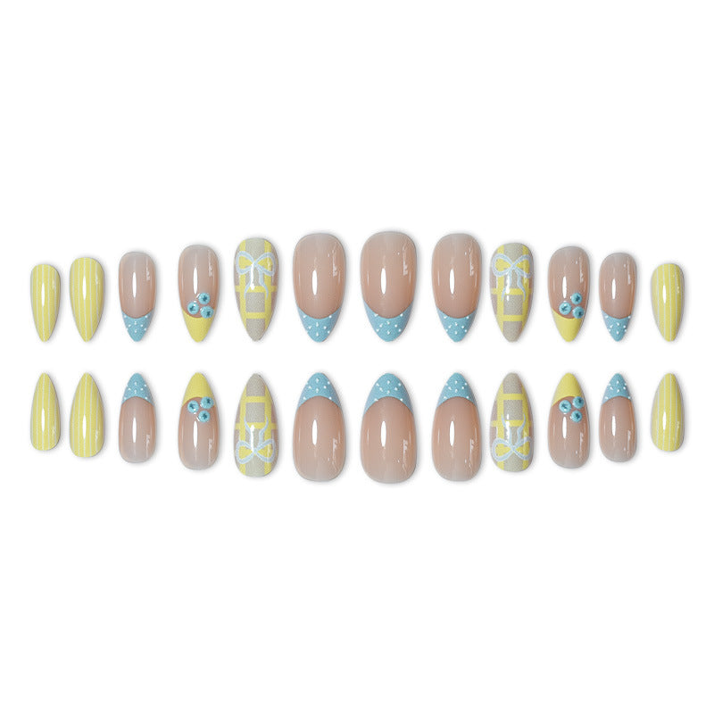 Designer Press-On Nail Art Set with Unique Patterns Bowlift