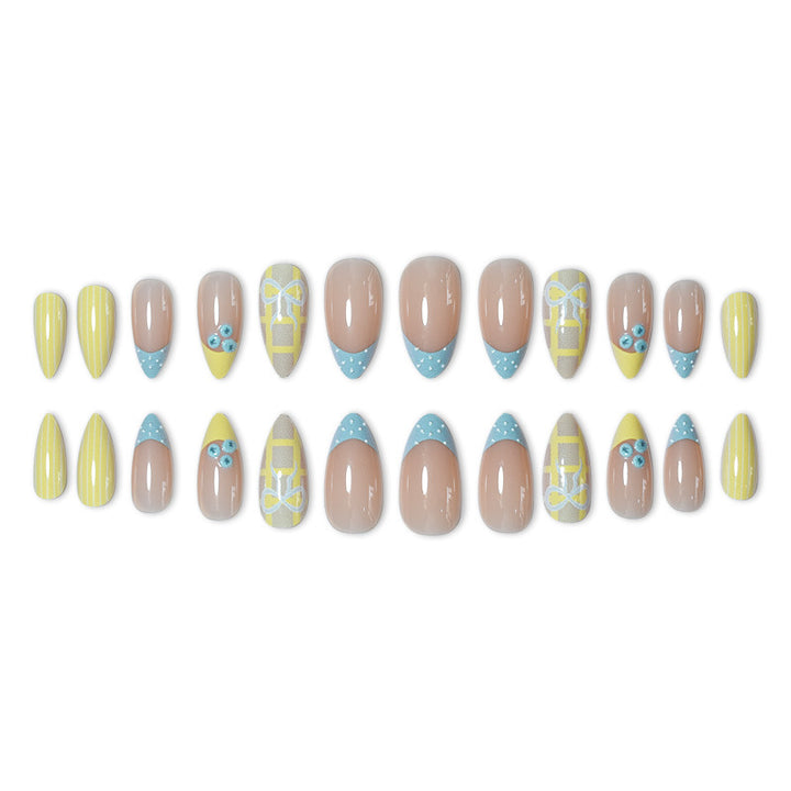 Designer Press-On Nail Art Set with Unique Patterns Bowlift