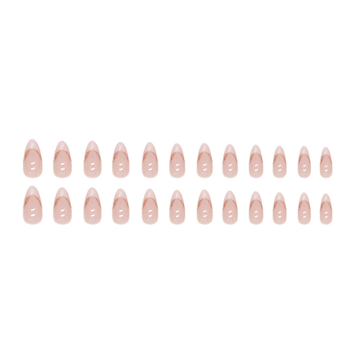 Elegant Almond-Shaped Press-On Nail Extensions Bowlift