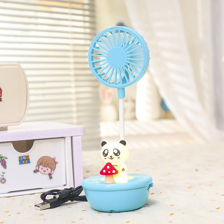 Women Portable Fan with LED Light and Animal Design Bowlift