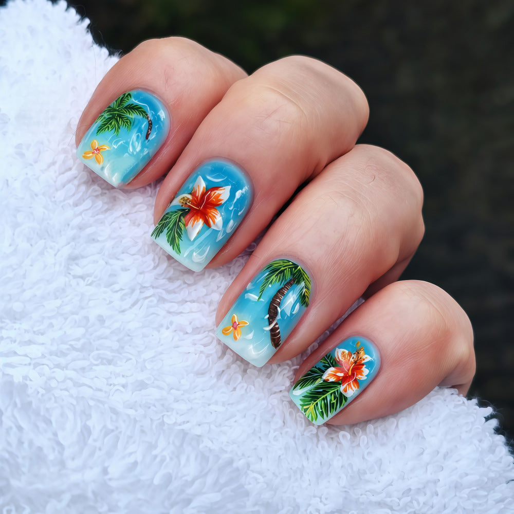 Nail Art Design with tropical motifs Bowlift