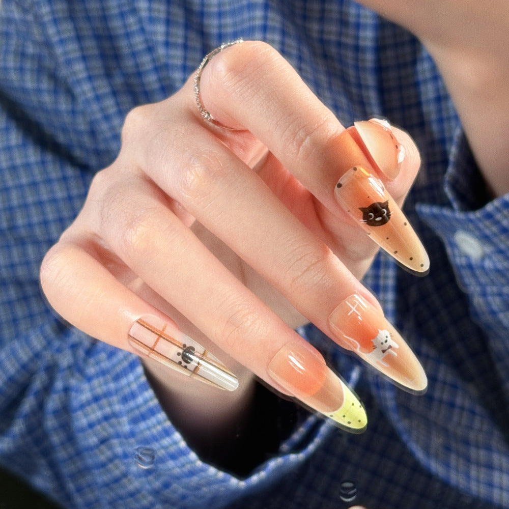 Decorative Crystal-Embellished Press-On Nails Bowlift