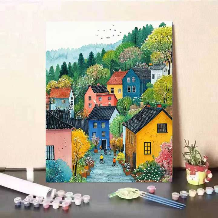 Scenic Village Paint by Numbers Art Kit Bowlift