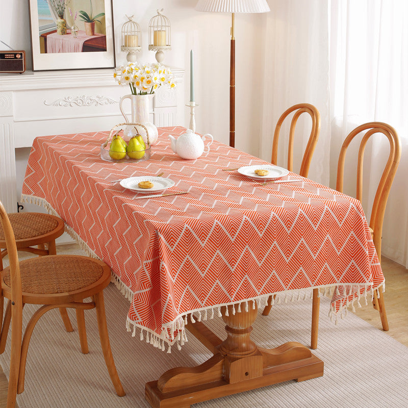 Textured Chevron Pattern Tablecloth