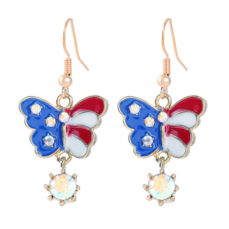 Women nan enamel horseshoe earrings with star motif and fishhook closure Bowlift