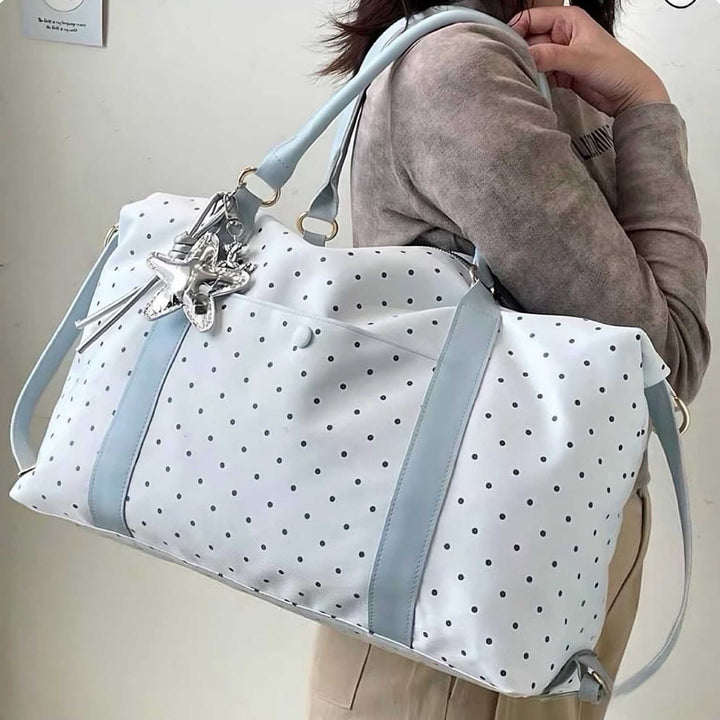 Stylish Polka Dot Travel Duffel Bag Bowlift