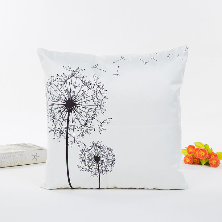 Artistic Dandelion Print Throw Pillow
