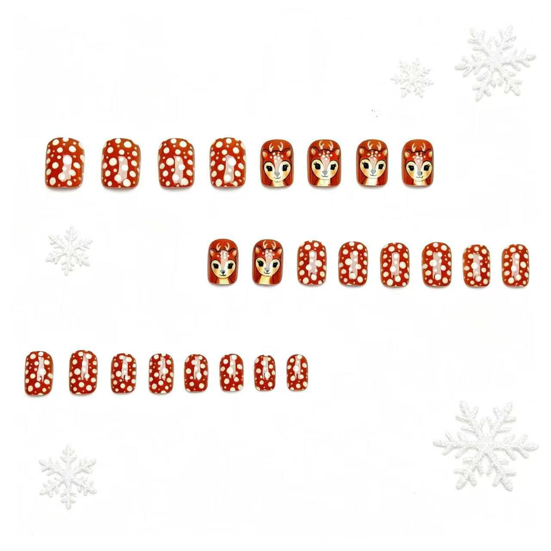Artistic 3D Reindeer-Themed Nail Art Bowlift