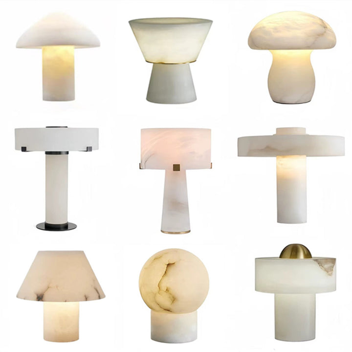 Elegant Alabaster Table Lamp with Artistic Design