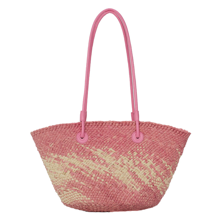 Elegant Rattan-Style Handbag with Double Handle Bowlift