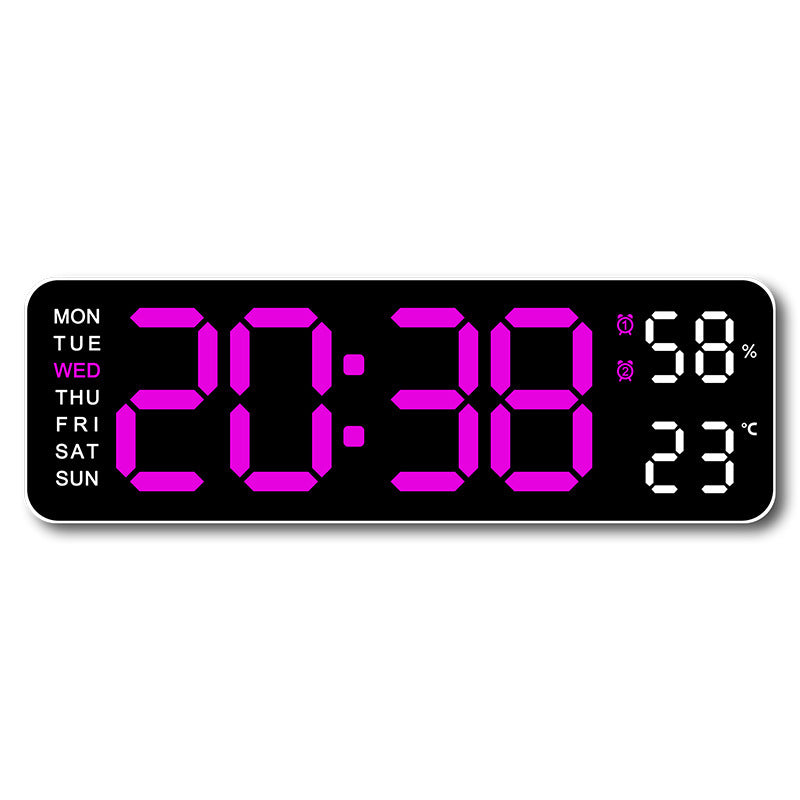 Digital wall clock with temperature and humidity display Bowlift