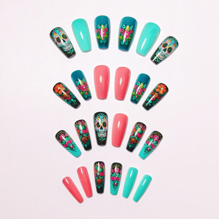 Artistic Day of the Dead Nail Art Bowlift