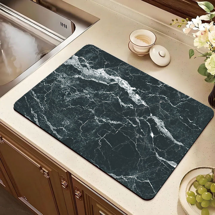 Stylish Marble Pattern Kitchen Mat Bowlift