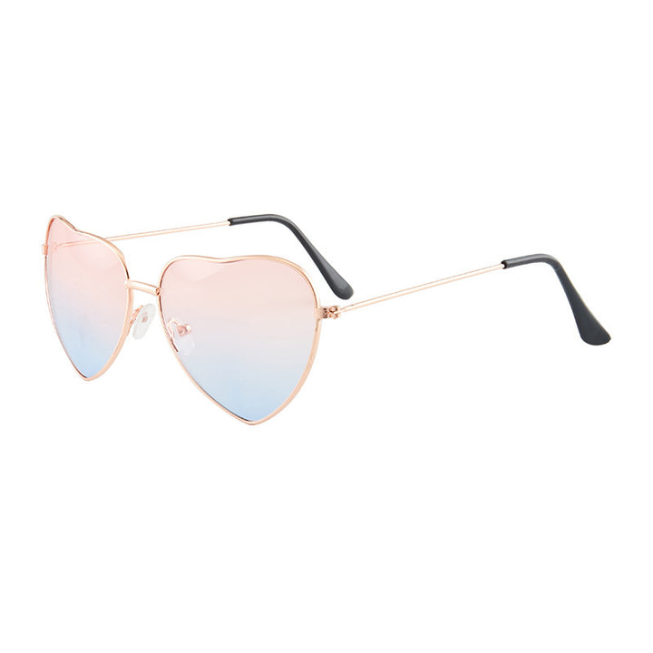Ladies Heart-Shaped Sunglasses with UV Protection and Elegant Frame Bowlift