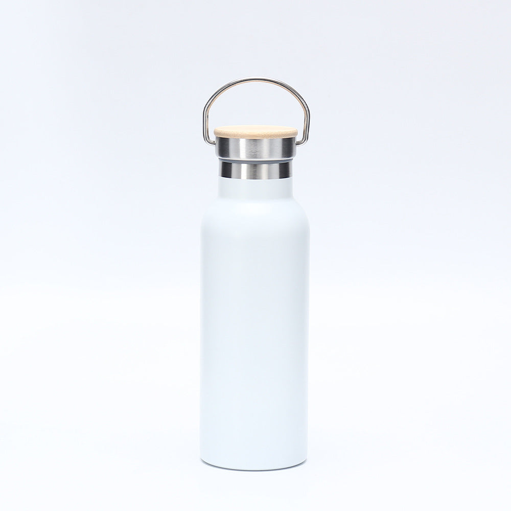 Women's insulated stainless steel drinking bottle with wooden lid Bowlift