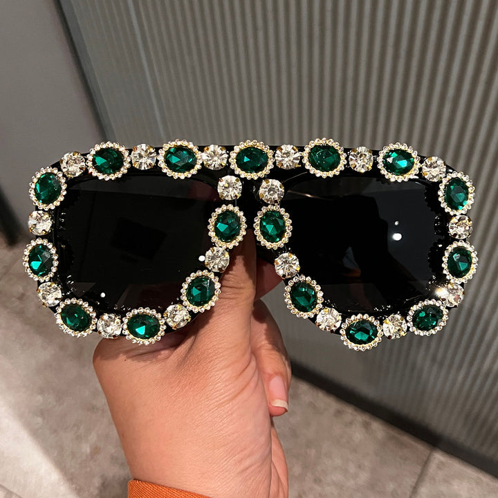 Ladies Glamorous Sunglasses with Sparkling Crystal Frame Bowlift