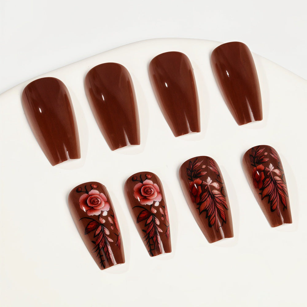 Artificial nails with floral accents Bowlift