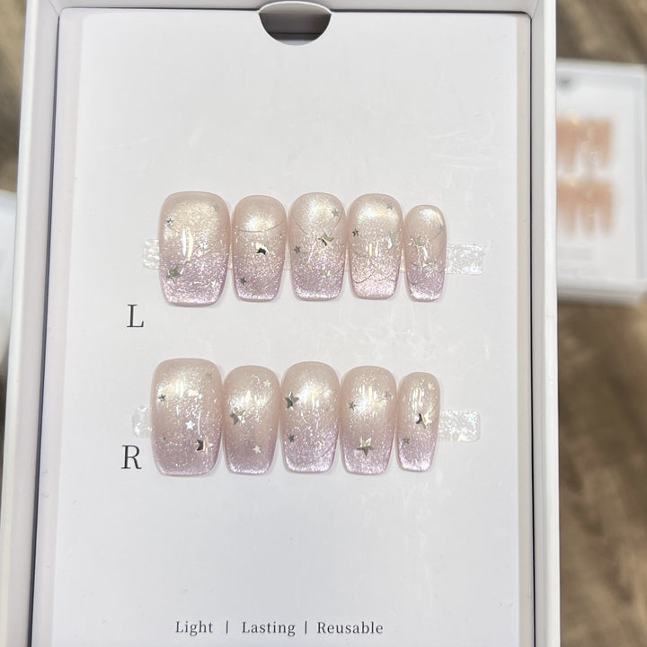 Starry Glitter Press-On Nail Set Bowlift