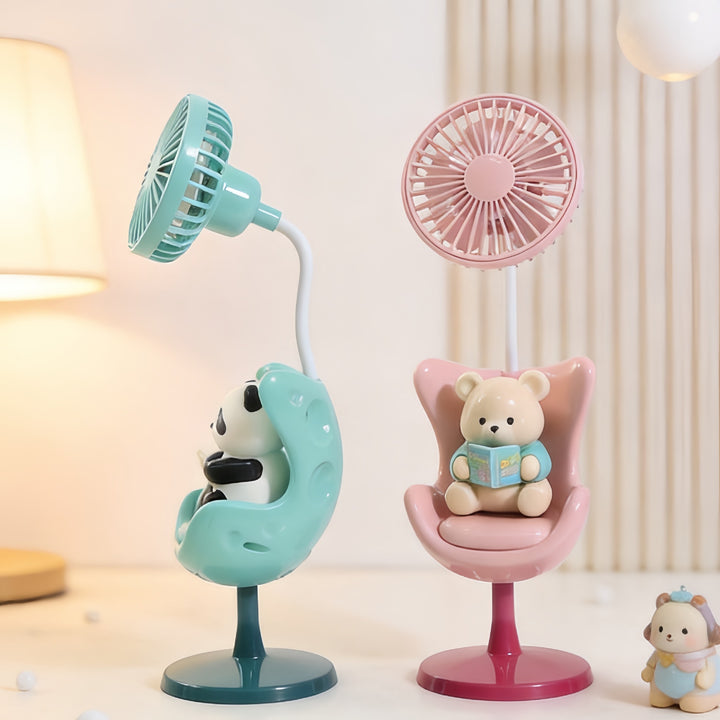 Creative USB Desktop Fan with Animal Design Bowlift