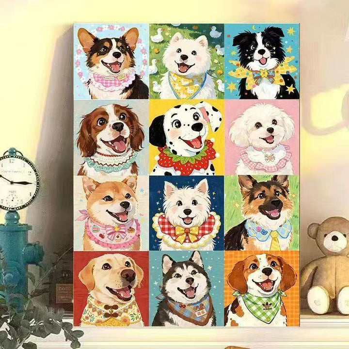 Whimsical Dog Portrait Wall Art Bowlift