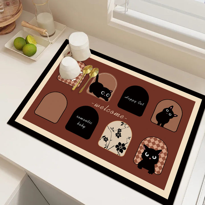 Cute Cartoon Dog Kitchen Mat Bowlift