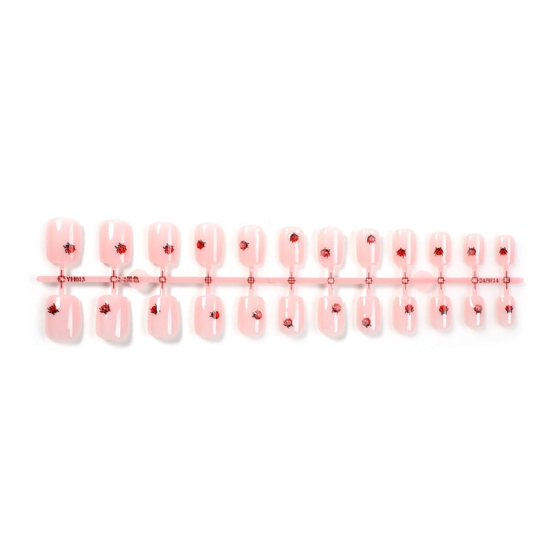 Artistic Ladybug Design Press-On Nail Set Bowlift