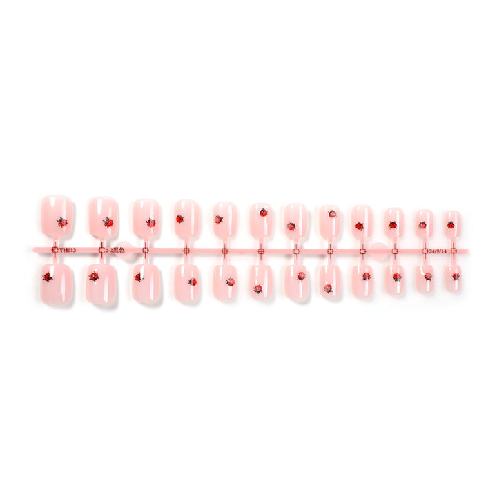 Artistic Ladybug Design Press-On Nail Set Bowlift