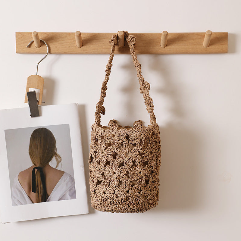 Handcrafted Macrame Bag In Floral Design Bowlift
