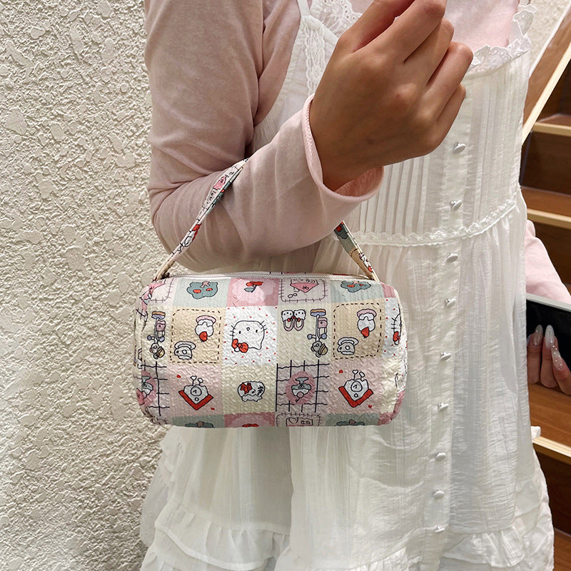 WoCharming Quilted Travel Cosmetic Bag Bowlift