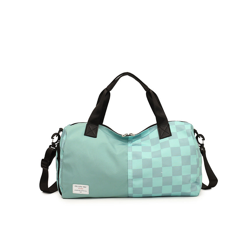 Checkered Pattern Durable Travel Duffel