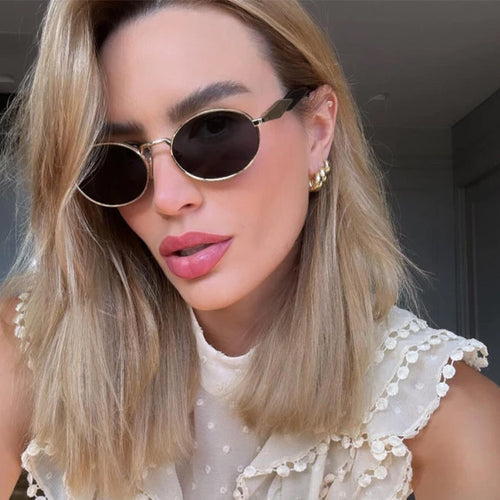 Women's designer sunglasses with high-quality round frame and protective UV filter Bowlift
