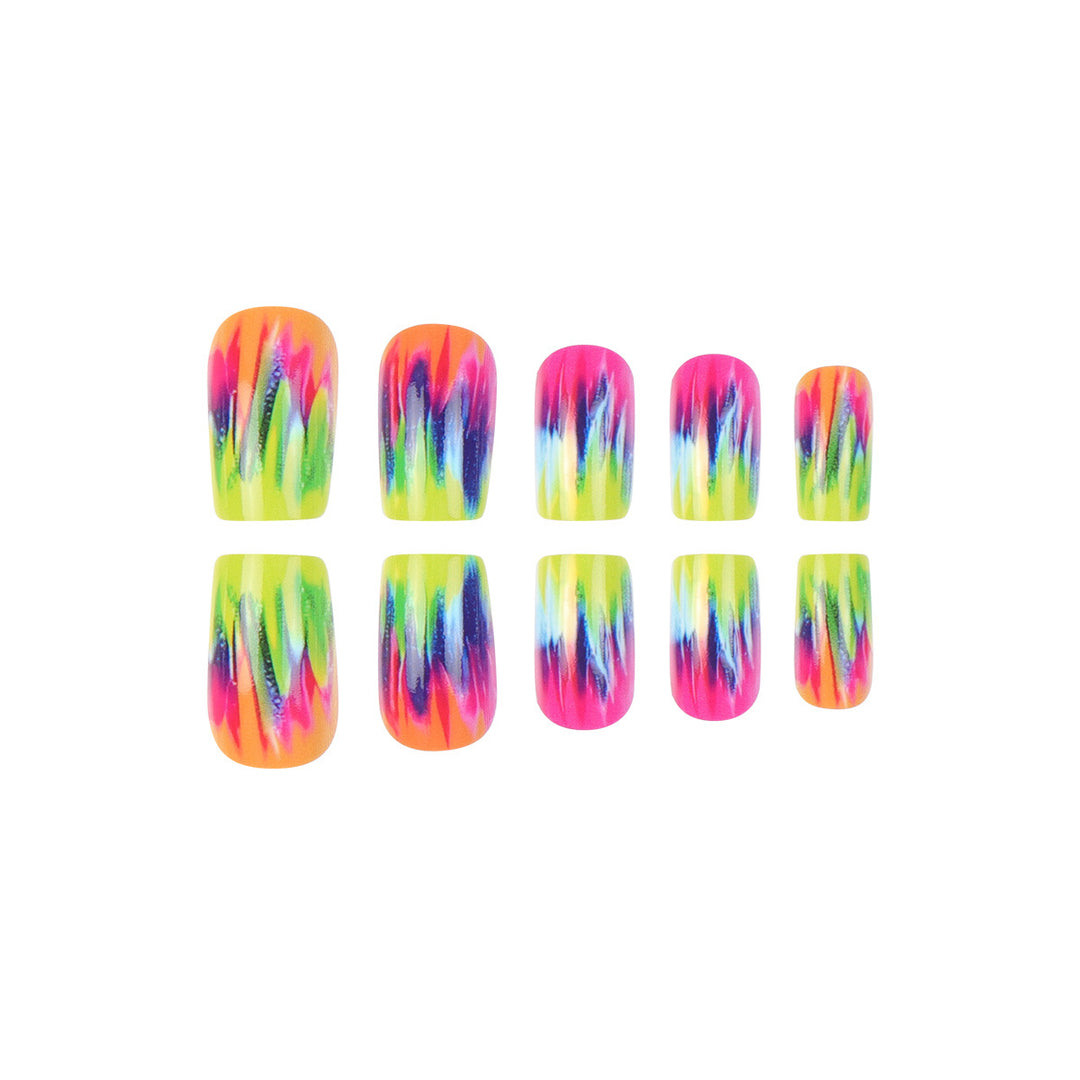Vibrant Gradient Nail Art Extensions Bowlift