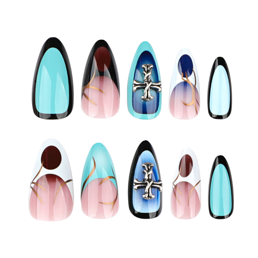 Artful stiletto nails with elegant design and 3D accents Bowlift