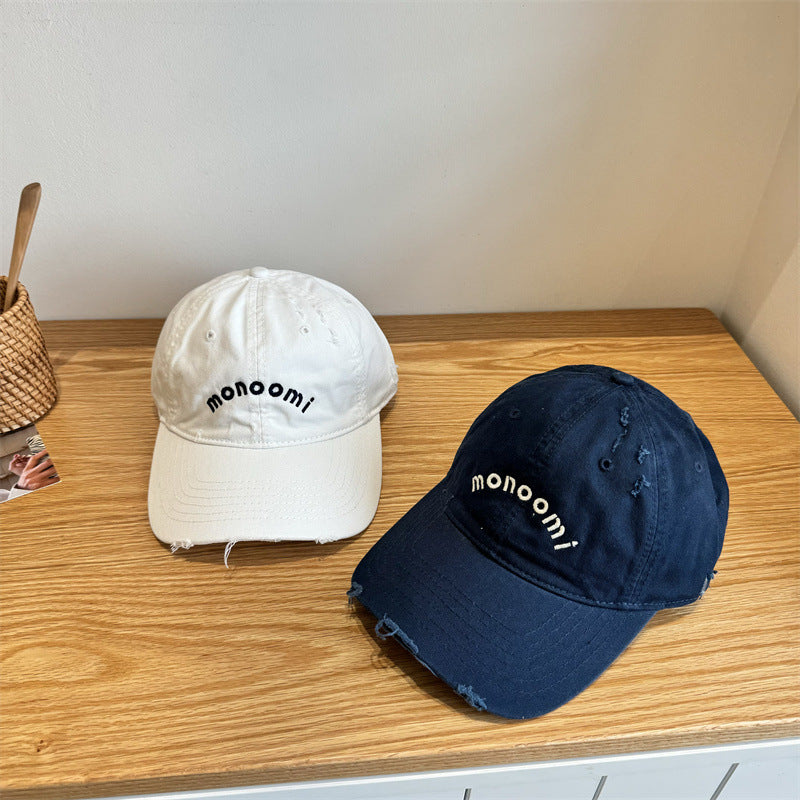 Women's Distressed Cotton Baseball Cap Bowlift