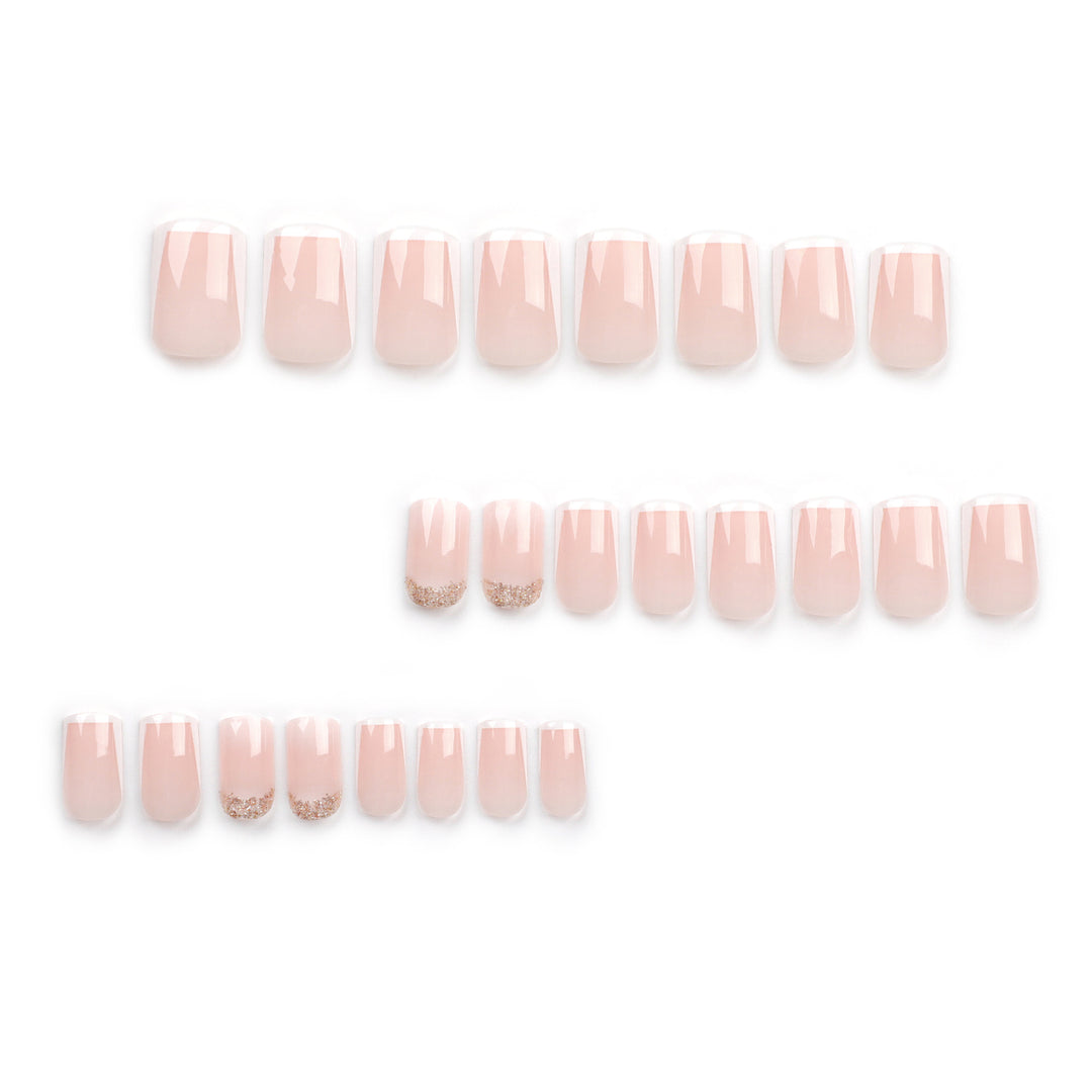 Artistic nail extensions with French design Bowlift