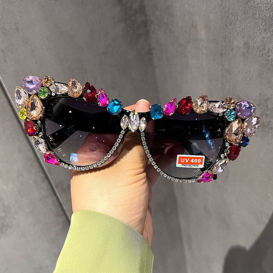 Ladies Glamorous Crystal Sunglasses Bowlift
