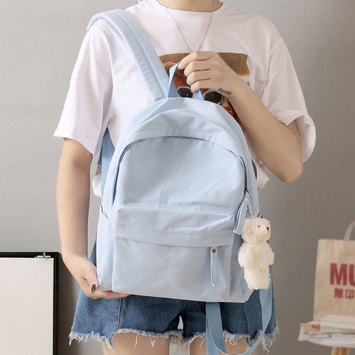Casual Backpack with Plush Keychain Bowlift