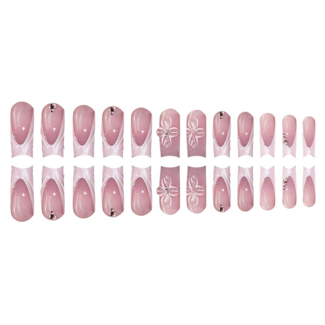 Elegant Floral Press-On Nail Art Bowlift
