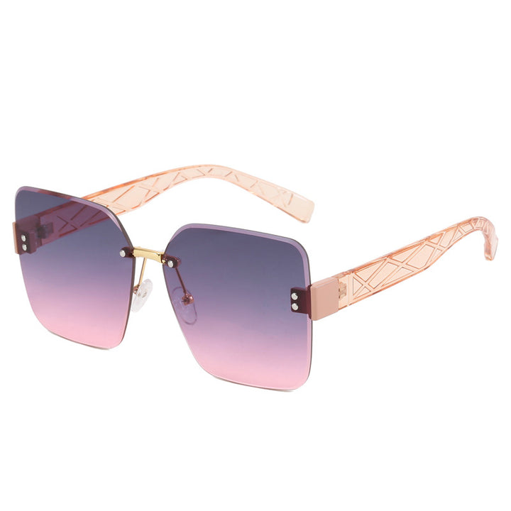 Women oversized square sunglasses with fashionable decor Bowlift