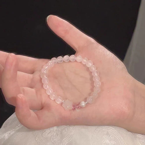 Elegant Rose Quartz Stretch Bracelet Bowlift