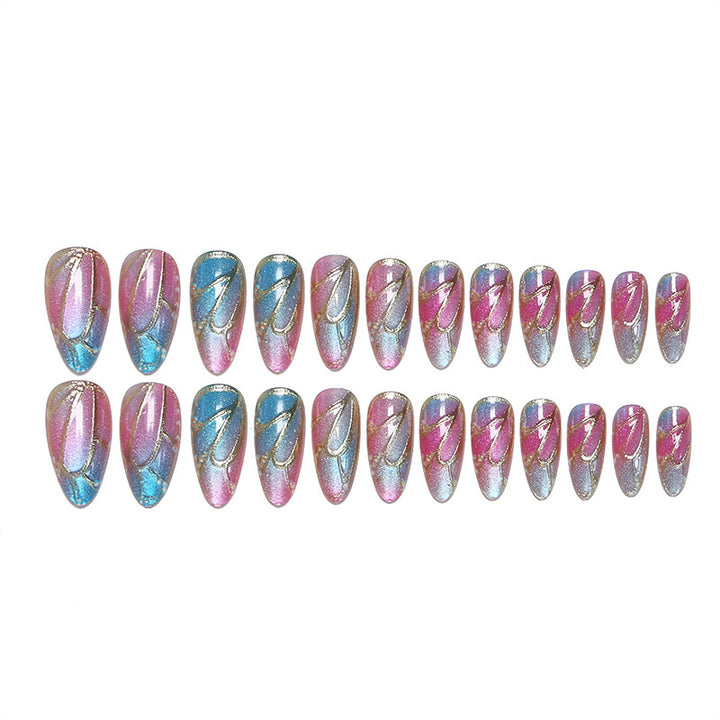 Artful Nail Tips with Holographic Accents Bowlift