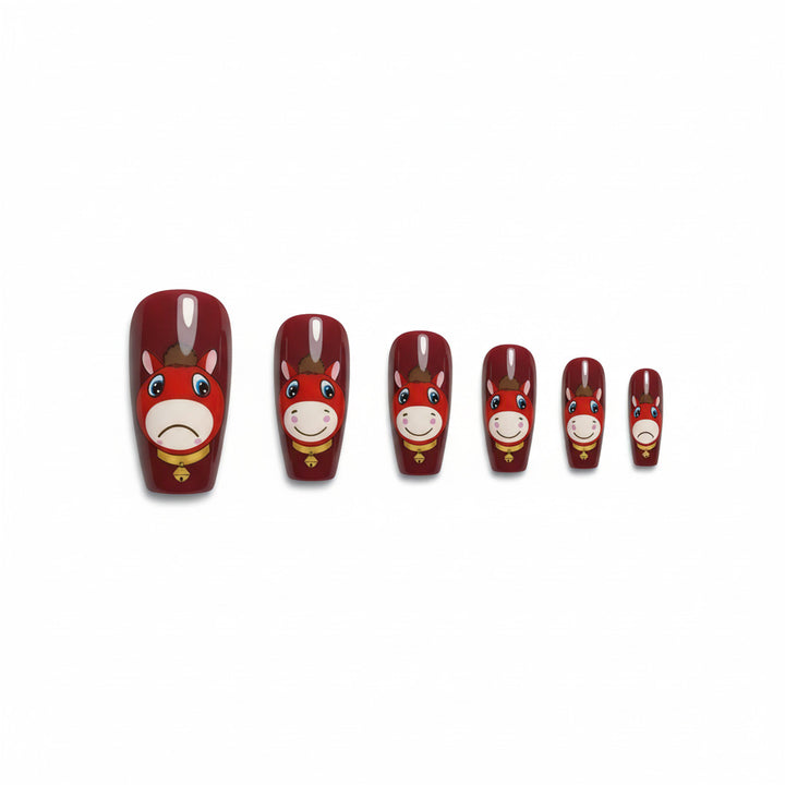 Artificial nails with playful horse motif Bowlift